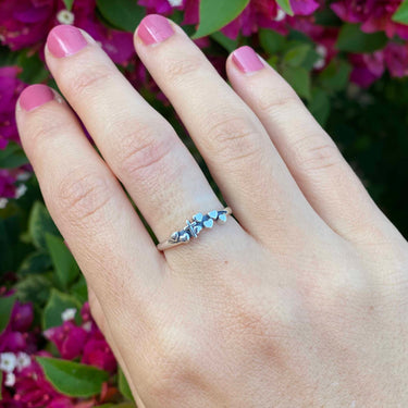Silver Cross With Hearts Ring